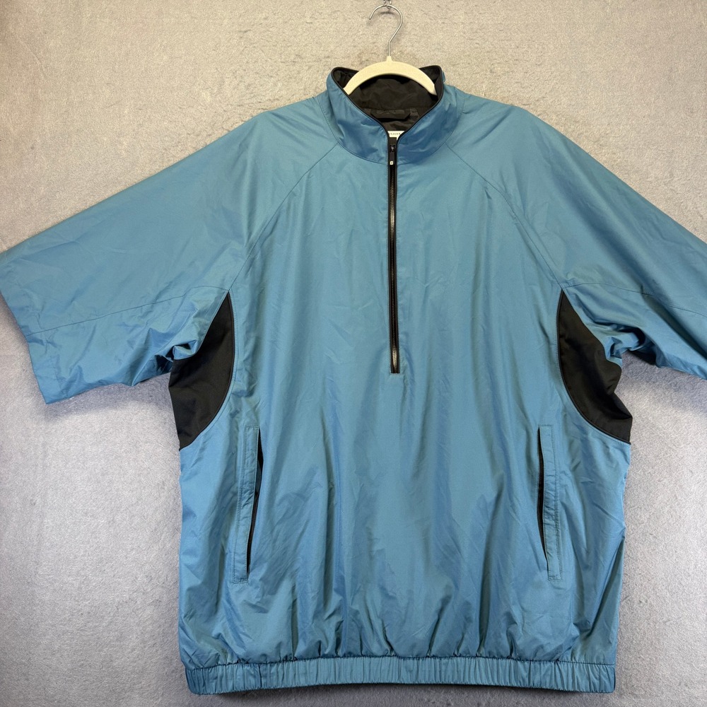 FootJoy DryJoys Tour Collection Golf Windbreaker Short Sleeve Blue Black Mens XL